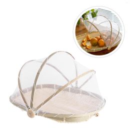 Dinnerware Sets Bread Basket Wicker Storage Baskets With Mesh Cover Handwoven Fruit Vegetable Plate Serving Covers Tray