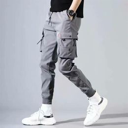 Hip Hop Men Pantalones Hombre High Street Kpop Casual Cargo Pants Many Pockets Joggers Modis Streetwear Trousers Harajuku For Men226r