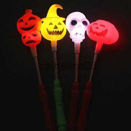 Other Event Party Supplies Halloween Led Glow Stick Pumpkin Skull Wand Light Hand Sticks Flashing Magic Luminous Party Favour Dress Props Decoration x1009