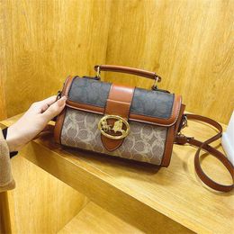 2023 New Live Broadcast Good Style Small Square Old Flower Pulling Car One Shoulder Cross Hand Handle and Women's number 856