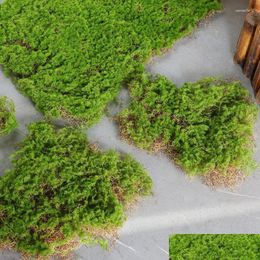 Decorative Flowers Wreaths Diy Home Lawn Mini Garden Micro Landscape Decoration Simation Artificial Moss Grass Block Fake Turf Mat Wal Dhuyc