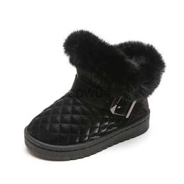 Boots Kids Snow Boots for Boys Girls 2023 Autumn Winter Children Ankle Boots Thick Warm Fluffy Fur Plush Classic Rubber Sole Fashion x1007