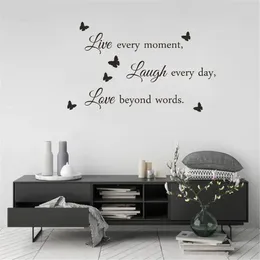 Wall Stickers Live Laugh Love Sticker Quote Decal Home Decor For Living Room Bedroom Revocable Art Mural DW7227