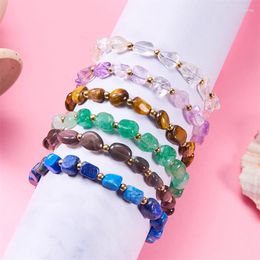 Charm Bracelets Irregular Natural Stone Braid Rope Bracelet For Women Adjustable Handmade Colorful Crystal Beads Bangles Jewelry