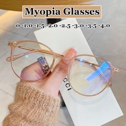 Sunglasses Ladies Myopia Glasses Blue Light Blocking Eyeglasses Women Men Prescription Near Sight Diopter 0 To -4.0