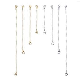 Link Bracelets Wholesale 8pcs/Lot Stainless Steel Necklace Bracelet Extender Chain Set For Diy Jewelry Making Two Colors Luxury Y2k