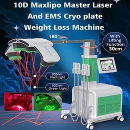 532nm Green Laser Body Slimming Equipment EMS Zero Muscle Building Fat Burning 10D Maxlipo Lipo Laser Fat Dissolving Machine 4 Cryo Therapy Pads