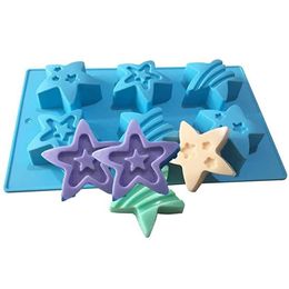 Baking Moulds Star Shaped Sile Mould Handmade Chocolate Cake Decoration Patriotic Party Stars Soap Ice Cube Sugarcraft Supplies Drop Dhx2I