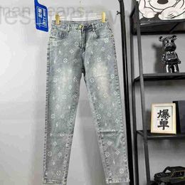 Men's Jeans Designer designer 2023 Spring Online Red Su 6 Same Fit Printing Slim Fashion Trend Spirit Guy J230 QDOM