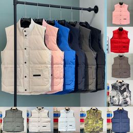 designer down vest pocket jackets gillets parkas long sleeve zipper badges men downs casual coat canadian goose tops outwear multiple colour