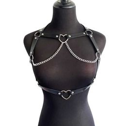 nxy sex toys men BDSM Bondage Sexy Women Chain Bra Harness Pu Adjustable Leather Erotic Lingerie Body Gothic Garter Belt Underwear Harajuku Punk