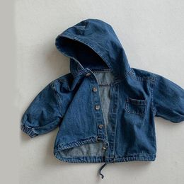 Jackets ZHIO Boy Girl Corduroy Casual Hooded Coat Kids Long Sleeve Denim Jacket Spring Toddler Cardigan Tops Baby Outwear Clothes