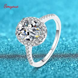 Wedding Rings Smyoue 2Ct Oval Engagement Rings Simulated Diamond Dovegg Ring for Women Sterling Silver Bridal Wedding Band With Box 231006