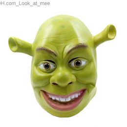 Party Masks Shrek Mask full head overhead Latex film masks Halloween Props Adult Animal Masquerade Party Rubber Silicone Green Cosplay Moive Q231007