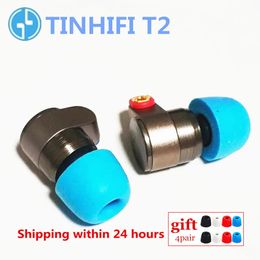 Headsets TINHIFI T2 In Ear Earphones dynamic drive HIFI bass earphone metal 3 5mm headset with Replaceable cable TINHiFi P2 T4 T3 T1 P1 231007