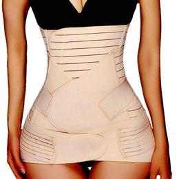 Waist Tummy Shaper 3 in 1 Postpartum Belly Belt Band Girdles Corset Body Strap Postnatal CSection Trainer Pelvis Wrap Shapewear 231007