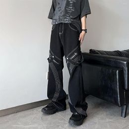 Men's Pants American Style Washed Vintage Black Straight Overalls Mens And Womens Ins Fashion Brand Hip Hop High Street Loose Wide Leg Jeans
