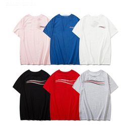 Plus Size XS-9XL Luxury Mens T Shirt Stripe Men Cotton Male Tee Shirts Woman Tops Short Sleeve Man T-Shirts Breathable Soft 6XL 7X300o