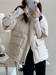 Women's Trench Coats Down Cotton Jacket Women Autumn Winter Warm Parkas Female Korean Fashion Thick Padded Ladies Casual Half Sleeve Jackets