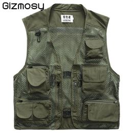 Fall-Gizmosy 2016 Many pockets Outdoor Vest Men Pography Cameraman Casual Vest Hunting Director Reporter Vest Plus Size BN107B191C