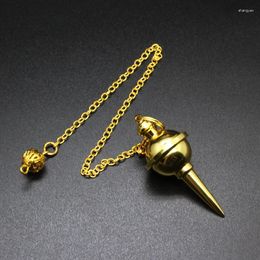 Pendant Necklaces Cone Real Copper Metal Pendulum For Dowsing Divination Energy Healing Antique Pendulums Biogeometry Scrying Pendulo X086