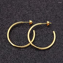 Hoop Earrings Fashion Women Girls Big Pendientes Colour Rose Gold Steel Wire Round C Shape Circle Huggie Brincos Jewellery