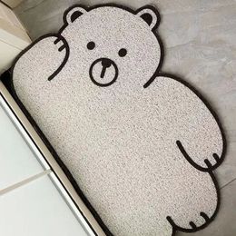 Carpets Doormat Entrance Hallway Printed Coil PVC Material Carpet Non-Slip Floor Rugs Bear Cat Dog Front Door Mat alfombra cocina 231007