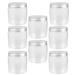 Storage Bottles 8pcs Transparent Sauce Containers Multi-purpose Plastic Mason Jars Reusable Tea Coffee Bean