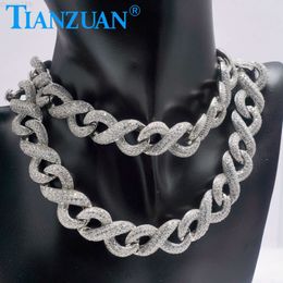 New Trendy 16mm Cuban Hip Hop Cuban Link Chain Choker Link Chain Necklace 925 Silver Moissanite for Men Women Jewellery Gifts
