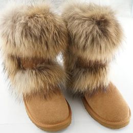 Boots Arrival 2023 Non slip Fur Woman Winter Snow Women s Shoes Geniune Leather Natural 231007