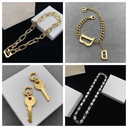 New Look designer Dupe Necklace Bracelet Earrings Minimalist Punk Alphabet Chunky workwear classic letters exquisite high-end fashion personality trend