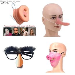 Party Masks 1pc Creative Adult Latex Cosplay Props Humorous Elastic Band Half Face Party Masks Funny Halloween Horrible Mask Q231007