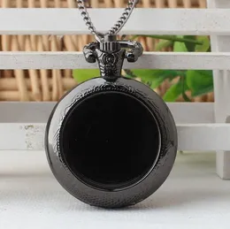 Pocket Watches Wholesale 15 PCS/lot Bronze Black Silver DIY Flip Clock Pendant Good Quality Fashion Quartz Necklace