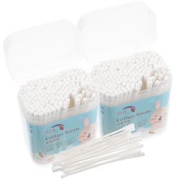 Cotton Swabs 400 PCS/2 Makeup Applicator Cotton Swab Swabs Baby Thin Shaft White Buds Kids Child 231007