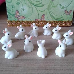 Charms 100pcs Miniature Rabbits Resin Ornament DIY Landscaping Fairy Decoration