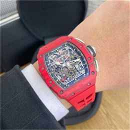 Mechanical Automatic Tourbillon Richarmill wristwatch Swiss Watch Men's Series Red Devil RM11-03 Date Timing Luxury Used Wrist AA5H HNBP WN-3RNL