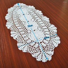 Table Cloth Crocheted Runner Doily Floral Handicraft Home Decor Lace Oval Tablecloth Vintage White Cotton