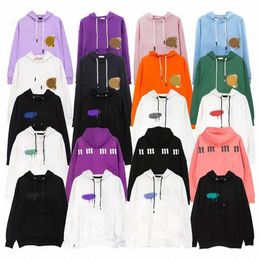 palm designer hoodie mens Palmangel pink hoodies angle bear graphic tee Street alphabet sweatshirts splash ink women hoodys trend 245W