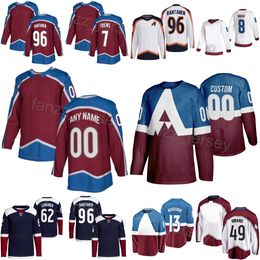 Stitched Hockey 62 Artturi Lehkonen Jersey 7 Devon Toews 13 Valeri Nichushkin 49 Samuel Girard 40 Georgiev 29 Nathan MacKinnon 96 Mikko Rantanen Man Woman Youth