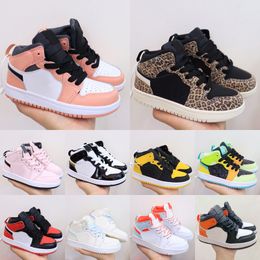 1s Kids Toddlers Shoes youth Sneakers 1 Girls Boys mid basketball shoe black pink blue purple children Trainers Casual Walking Size 22-37