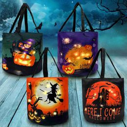 Gift Wrap OurWarm 4 Pieces LED Halloween Candy Bags Up Party Trick or Treat Multipurpose Reusable Goody Bucket for Kids Favor x1007