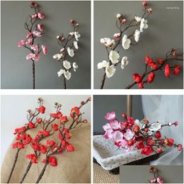 Decorative Flowers Wreaths Simation Flower Chinese Classical Artificial Plum Branch Home Banquet Decoration Fake Drop Delivery Garden Dhg92