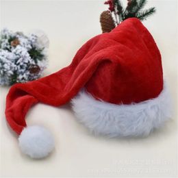 Christmas Decorations 75cm Plush Long Merry Christmas Hat Cosplay Costume Santa Claus Cap For Adult Gift Year Christmas Decoration 231006