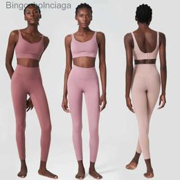 Active Sets Two Pieces Fitness Yoga Set Women Solid Colour Buttery Soft Gym Suit Breathable Workout Running Sportswear Fe ClothesL231007