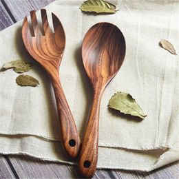 Spoons Cooking Accessories Dinner Kitchen Tools Cutlery Salad Serving Tableware Large Wooden Spoon Fork