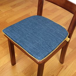 Customised U-Shape Plain Cotton Linen Seat Pads Dining Office Chair Cushions Removable and Washable Non-slip Mats