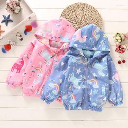 Jackets Kids Clothes Boys Girl Children Hooded Zipper Windbreaker Baby Fashion Print Coat Infant Hoodies For Girls 1-8Y