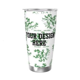 Mugs Custom Po 20OZ Beer Tumbler 304 Stainless Steel Tumblers With Lid All Over Print On Demand Water Cup Outdoor POD Drop 231007