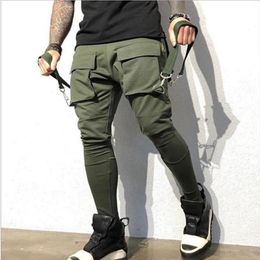 Autumn Mens Sweat pants Fitness Workout Solid Trousers Male Casual Fashion Pencil Joggers Sportswear277S