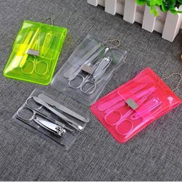 5pcs/set Stainless Steel Pedicure Scissors Tweezer Knife Ear Pick Utility Nail Care Set Nail Clipper Kit Manicure Set F1121 Pcsta